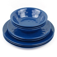 Assiettes vierges en plastique avec logo personnalisé, ensemble de plaques en mélamine, blanc, rouge, bleu, vert, fournitures, 4 couleurs