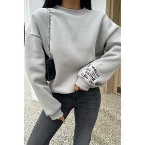 Sudadera Extra Grande para Mujer con Detalle de Bordado de Piedras, Sudaderas con Capucha - Product Image 4