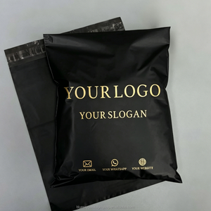 Sacs d'expédition noirs avec votre LOGO, sacs d'expédition personnalisés imprimés, enveloppes de courrier en polyéthylène avec logo pour la livraison de vêtements - Product Image 1