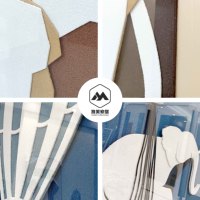 Art mural moderne 3D éléphant Peintures suspendues d'hôtel simples pour la décoration de porche Arts muraux encadrés Sujets d'animaux pour le bureau à domicile