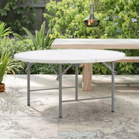 Mobilier Moderne Blanc Pliant Rond en Plastique Tables et Chaises pour Banquet, Mariage, Événement, Hôtels, Hôpitaux, Entrée et Chambre