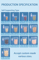 Sac alimentaire personnalisé JIJID, fond plat, qualité alimentaire, fond carré, réutilisable, fermeture éclair, autoportant, givré, emballage plastique