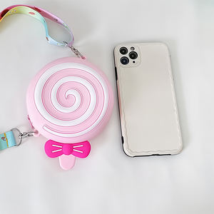 Cute Lollipop Silicone Waterproof Round Shape Keychain Wallet <b>Coin</b> Purse for Girls Kids Children Cartoon Earphone Storage - Product Image 5