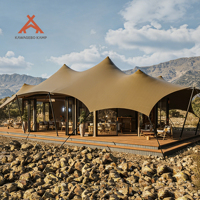 Tente de restaurant de luxe pour safari en plein air Kawagebo Kamp (KK) 67' x 36' quatre saisons, imperméable en PVDF