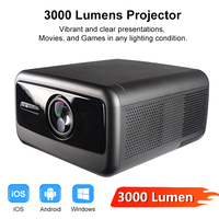 Projecteur LED Android personnalisé en usine, 3000 lumens, faisceau lumineux, vidéo 1080P, home cinéma, projecteur portable, projecteur TV 4K