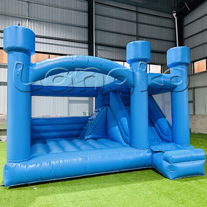 Nouveau château gonflable d'air de PVC commercial 0.55 sautant le château plein d'entrain blanc de videur de lune de mariage pour la location - Product Image 4