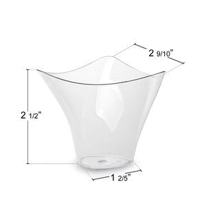 BST Paquete de 100 Vasos Desechables de Plástico para Helado de 4 oz con Cuchara, 100 ml, Triangulares, Transparentes, para Decoración de Postres, Mousse, Pudín, Fiestas - Product Image 4