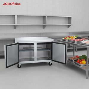 Refrigerador de Bebidas Bajo Mostrador de Acero Inoxidable, Diseño Compacto para Cafetería, Oficina, Despensa y Pequeños Restaurantes - Product Image 1