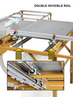 Scie à table coulissante d'occasion de haute qualité pour les fermes à bois Moteur 220V et lame Machine de découpe sans poussière pour un usage domestique