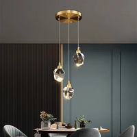 Lampe suspendue nordique à 3 lumières en cristal, pour Restaurant et île de cuisine