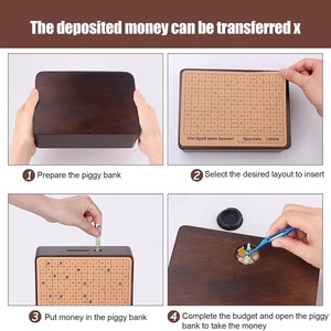 กล่องเงินส่วนบุคคลพร้อมเช็ควันเลขและกระปุกออมสินพร้อมเป้าหมายการประหยัด - Product Image 5