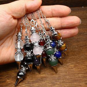<span class=keywords><strong>Pendules</strong></span> en cristal améthyste guérison Quartz pendule pendentifs spirituels accessoires d'équilibrage d'énergie outils de <span class=keywords><strong>radiesthésie</strong></span> de Divination - Product Image 3