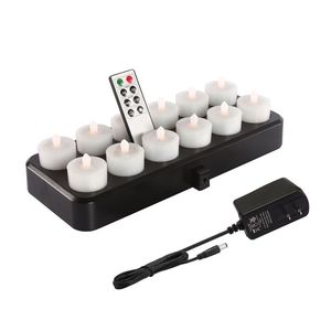 12pcs <strong>LED</strong> Candle Lights Set Flameless <strong>Tealight</strong> with Inductive Charging Base - Product Image 4