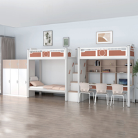 Lit superposé moderne en acier avec fonction de rangement pour dortoir scolaire et appartement, garantie 5 ans, montage facile