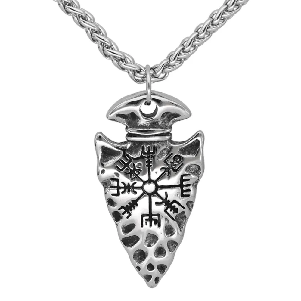 Viking Necklace men women Accessories Charms Pendants Signpost Success Money Happiness Antique Silver Color Jewelry