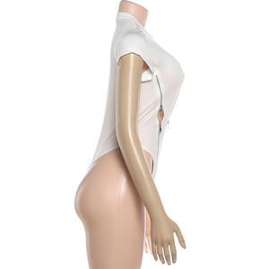 วิวิบลุค Z0206BS บอดี้สูทผู้หญิงใหม่ซิปเซ็กซี่ผอมเพรียวยืดแขนสั้นสีทึบบอดี้สูทเซ็กซี่แฟชั่นท็อปส์ - Product Image 4