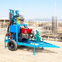 Machine de forage de puits d'eau agricole diesel tractable de 35 CV, foreuse rotative hydraulique avec tuyaux et trépans, certifiée CE