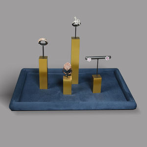 JINSKY Plateaux de présentation de colliers en daim Plateaux de présentation de bijoux en gros Plateaux de présentation de diamants - Product Image 6