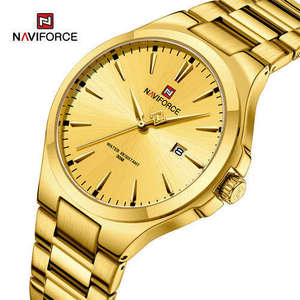 Relojes de Cuarzo Naviforce 9214 NF9214 para Hombre, Relojes de Pulsera Analógicos con Correa de Acero Inoxidable, Resistentes al Agua, Montre, Relojes - Product Image 1