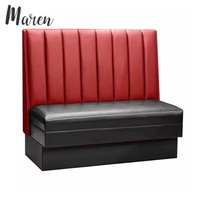 Canapé d'angle en cuir PU noir moderne pour restaurant, 4 places, mobilier commercial écologique