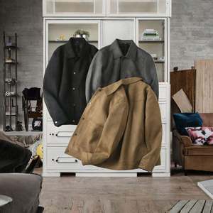 Automne hiver hommes de haute qualité Vintage daim veste Camouflage motif décontracté revers Blouson haut bronzé lavé techniques pour - Product Image 2