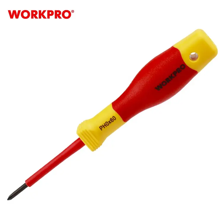 WORKPRO 1000V Electronic Insulated Screwdriver Set High Voltage 0.8x4.0x100mm Slotted Slim Screwdriver