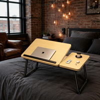 Table pliable en bois pour ordinateur portable, réglable en hauteur, portable, pour lit, bureau, maison, travail, étude, chambre, canapé