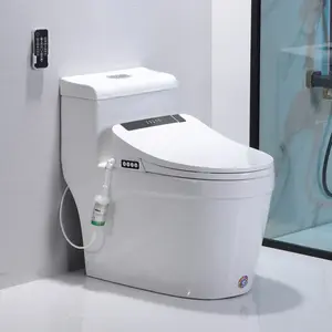 Elonged assento inteligente de banheiro, bidé avançado de uma peça com funções de lavagem e secador de ar inteligente com controle de temperatura