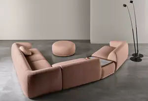 Luxo sofá reclinável tecido moderno quarto mobiliário casa sala de estar mobiliário U shaped canto sofá loveseat sofá-cama Italia