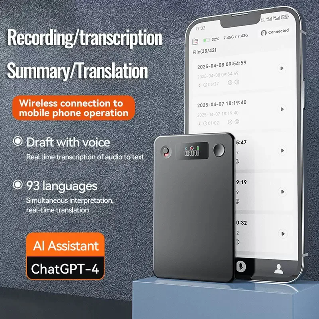 A3P Intelligent AI Recorder Transcriber Wireless Application Data Transmission Notes ChatGPT with Screen AI Call Recorder