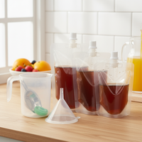 Pochettes souples transparentes personnalisées en PET+PE, recyclables et étanches, avec bec verseur pour boissons, emballages de boissons