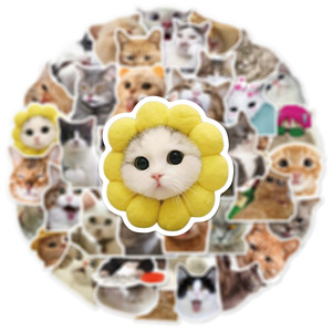 50 Piezas de Pegatinas de Vinilo Estéticas de Dibujos Animados Lindos, Calcomanías Impermeables de Moda, Divertidas Pegatinas de <span class=keywords><strong>Memes</strong></span> de Gatitos para Niños y Portátil - Product Image 4