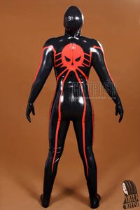 Full Body Enclosed Adult <strong>Men</strong> <strong>Latex</strong> Bodysuit Male <strong>Latex</strong> <strong>Catsuit</strong> with Gloves Socks and Hood Attached LatexCatfish Brand - Product Image 4