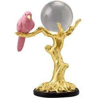 Style nordique lumière luxe résine oiseau arbre doré boule de cristal créative décoration de la maison pour salon bureau Table artisanat utilisation