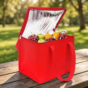 Custom Non-Woven Insulated Foldable Portable Waterproof Beer Cooler Bag for Food Delivery Picnics Cake Storage - Product Image 2