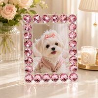 Cadre photo en acrylique diamant rose, cadre photo en pierres précieuses, cadeaux de décoration pour la maison