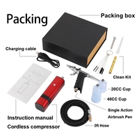 Kit Mini aérographe sans fil Portable, pièces avec pistolet de compresseur, pour maquillage, peinture, gâteaux, décoration, Design pour les ongles, tatouage