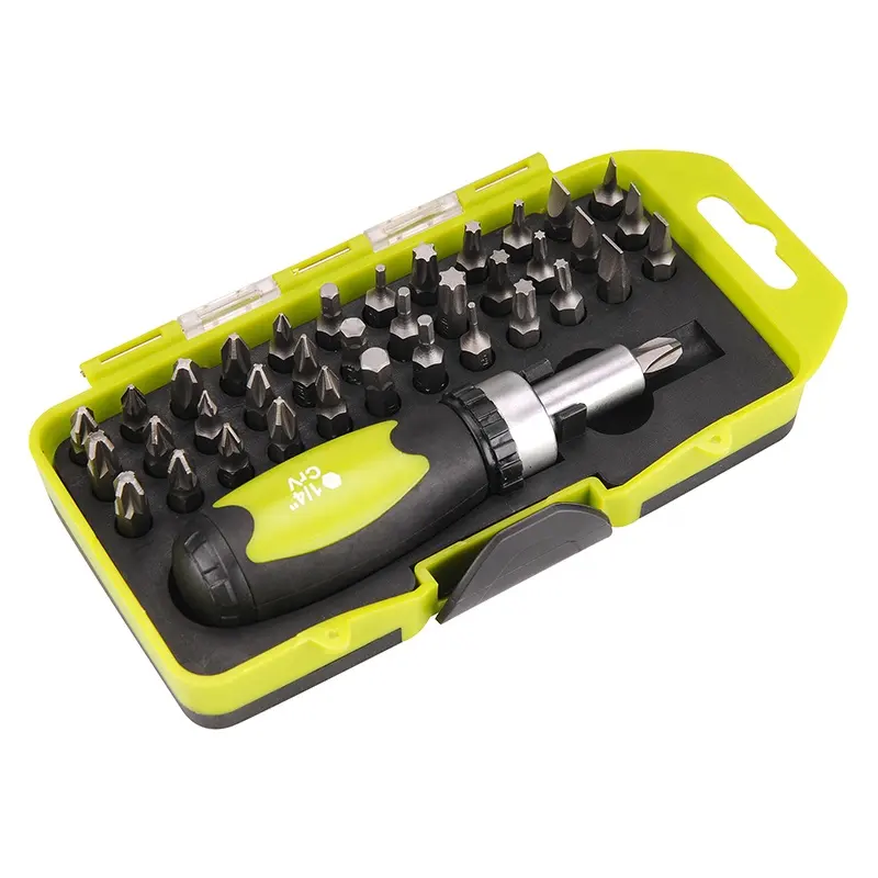 53092 EXTOL 38 pcs screwdriver ratchet set with tips and bits and magazine for tips in the handle