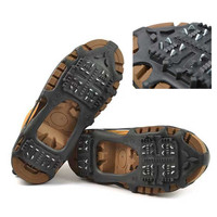 Crampons antidérapants pour chaussures/bottes, crampons à glace, crampons à neige, 24 pointes en acier