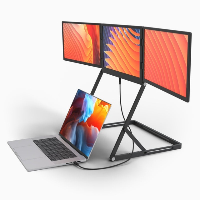 Triple Screen Monitor 15.6" IPS 1080P FHD Travel Business Laptop Use Ultra-Slim External Portable Screen for Laptop with Stand