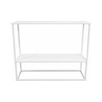 Table console moderne en métal pour chambre et salon avec étagères de rangement