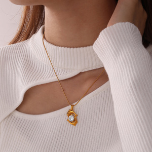 Colgante de delfín y tiburón de acero inoxidable chapado en oro de 18 quilates con circonita para la elaboración de collares, formas mixtas, accesorios de joyería DIY - Product Image 4