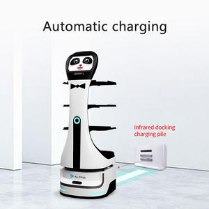 หุ่นยนต์ส่งอาหารอัจฉริยะ Panda พร้อมถาดหลายชั้น - ระบบนำทางอัตโนมัติและการหลีกเลี่ยงสิ่งกี<span class=keywords><strong>ด</strong></span>ขวางอัจฉริยะสำหรับร้านอาหาร - Product Image 6