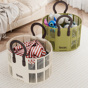 Toncen Collapsible Laundry <b>Basket</b> Round <b>Foldable</b> Storage Bin For Clothing Organizer Wall Mounted Type - Product Image 1