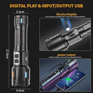 Перезаряжаемый светодиодный фонарик <span class=keywords><strong>500000</strong></span> люмен, высокомощный тактический светодиодный фонарик высокой мощности, - Product Image 5