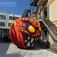 Citrouille gonflable personnalisée tête de monstre, citrouille gonflable géante démoniaque avec longue langue verte, décoration de jardin pour carnaval