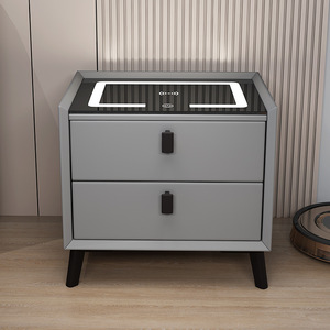 Jinshan đồ nội thất đơn giản rắn gỗ thông minh đầu giường Bán buôn giá rẻ đồ nội thất phòng ngủ ngăn kéo lưu trữ thông minh Bàn Cạnh Giường ngủ - Product Image 4