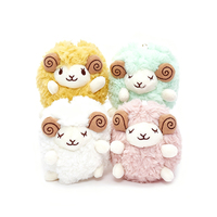 Cadeau promotionnel : Porte-clés en peluche agneau de dessin animé moelleux de 10 cm, jouet doux, pendentif de sac, animal en peluche