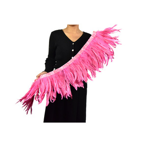 Ruban en tissu corail bon marché, franges en plumes, garniture pour bricolage, vêtements, robe, costume, chapeau, accessoire, fête, décoration de mariage - Product Image 4