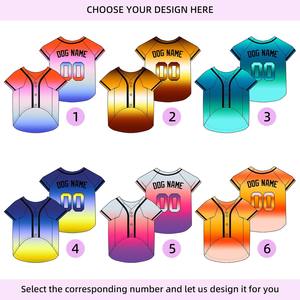 Vente en gros de maillots de baseball pour chiens, chemises personnalisées pour animaux de compagnie avec nom et numéro imprimés en 3D, tenue d'été sportive de style softball - Product Image 6